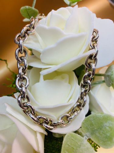 Image for 925 Silver Heavy Rolo Link Bracelet $400
